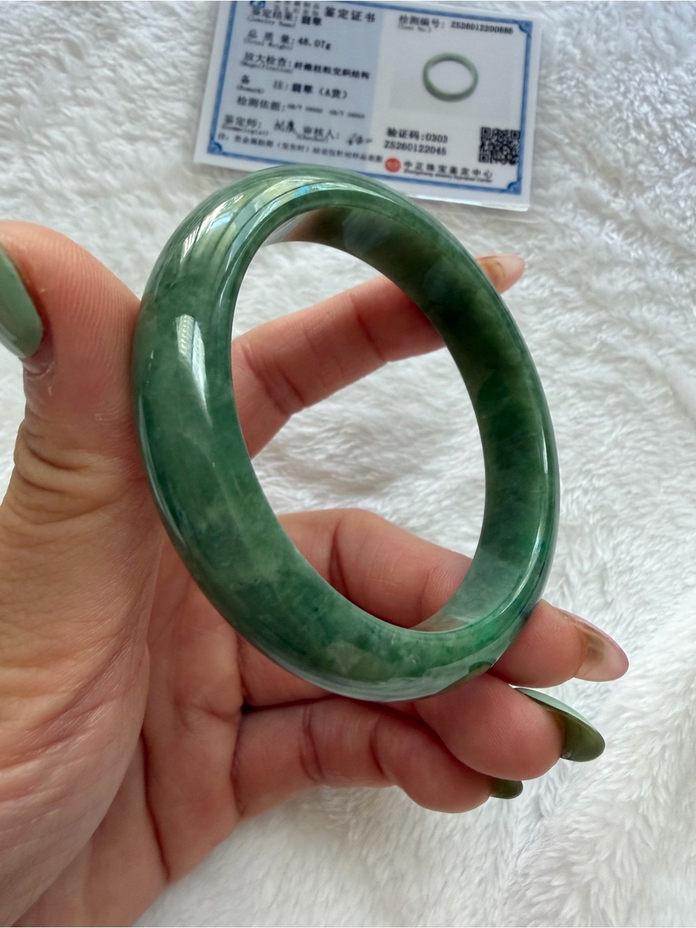 Green Jade Bangle Bracelet - Elegant Women's Jewelry